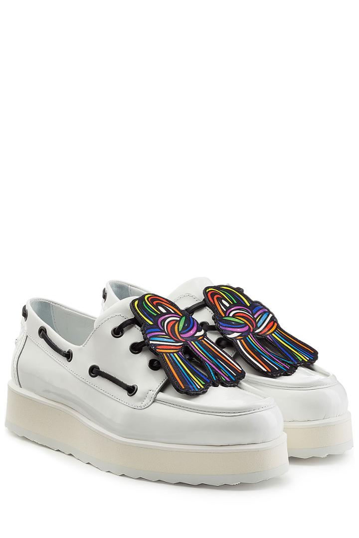 Pierre Hardy Pierre Hardy Patent Leather Platform Creepers - White