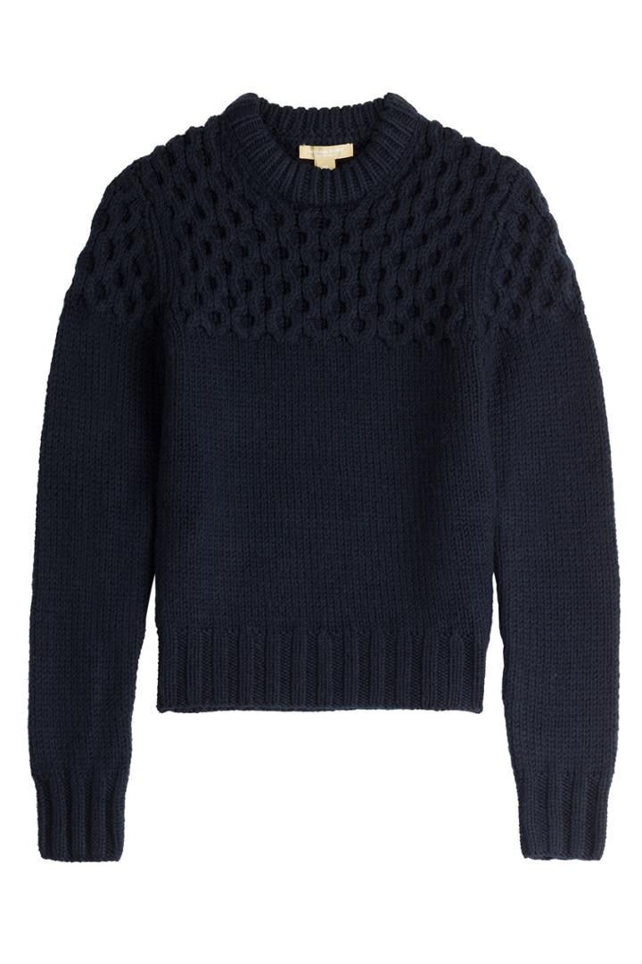 Michael Kors Michael Kors Merino Wool Pullover With Textured Yoke