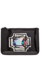 Pierre Hardy Pierre Hardy Patent Leather Clutch With Printed Patch