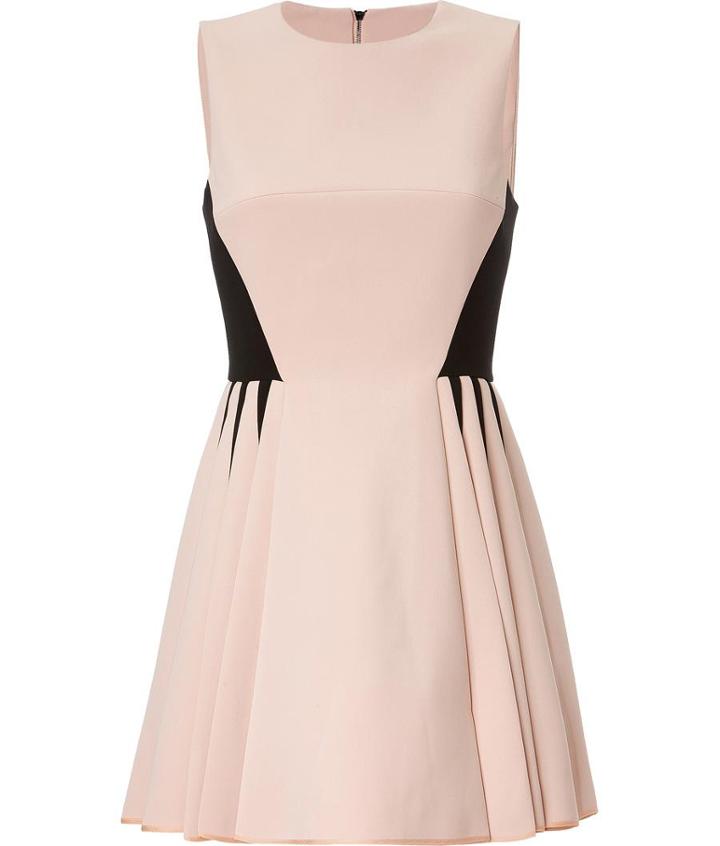 David Koma Colorblock Dress With Pleated Skirt