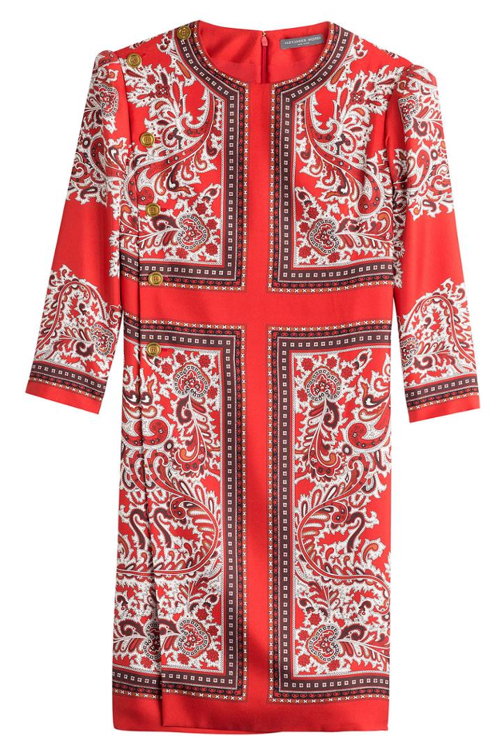 Alexander Mcqueen Alexander Mcqueen Printed Silk Dress - Red