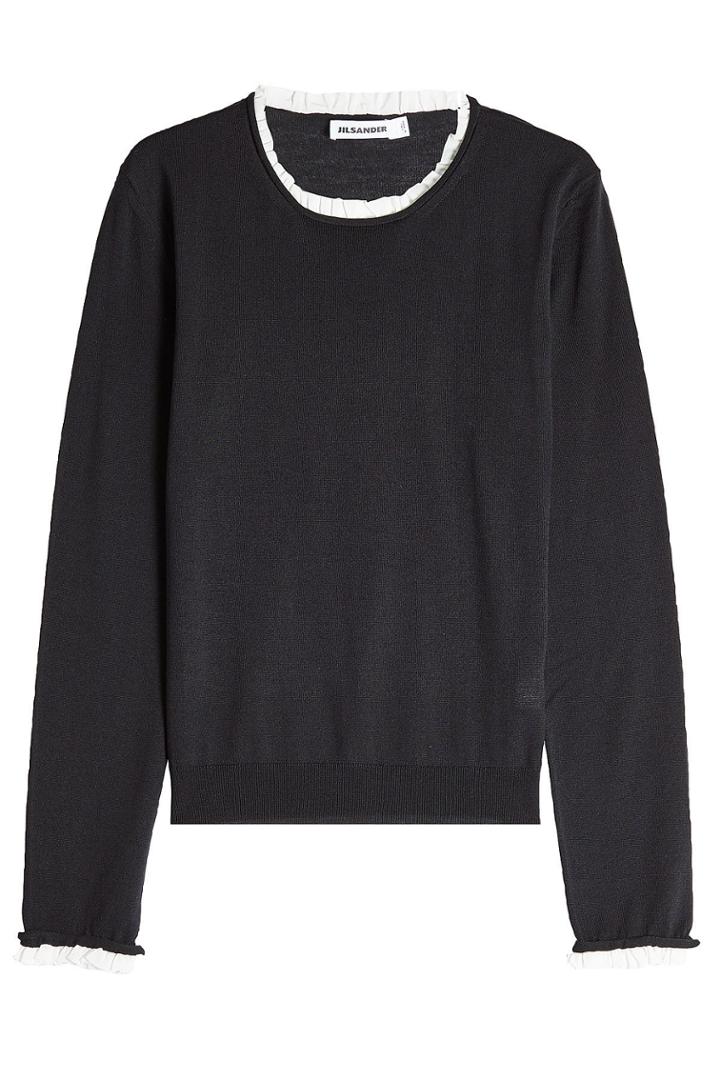 Jil Sander Jil Sander Fleece Wool Pullover With Contrast Trim
