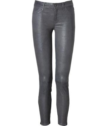 J Brand Jeans Leather Skinny Pants In Grey