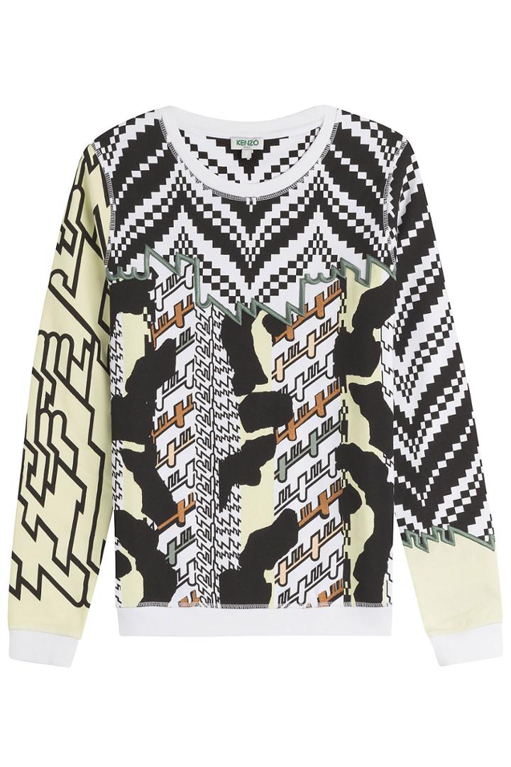 Kenzo Kenzo Embroidered Print Cotton Sweatshirt - Multicolor
