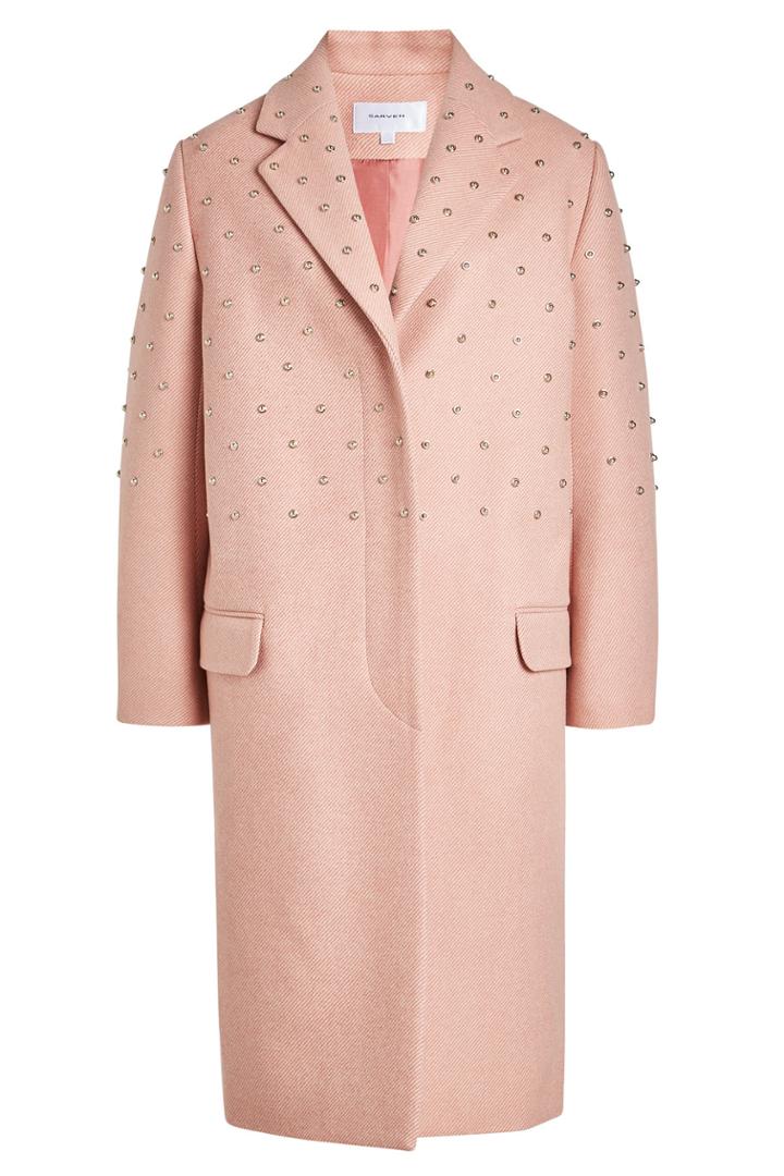 Carven Carven Embellished Coat With Wool