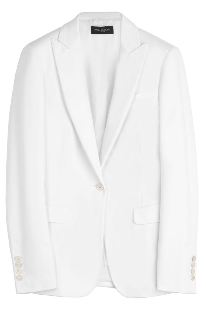 Piazza Sempione Piazza Sempione Cotton Blend Blazer - White