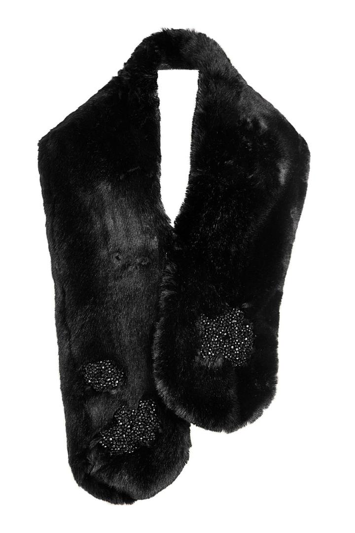 Simone Rocha Simone Rocha Embellished Faux Fur Scarf