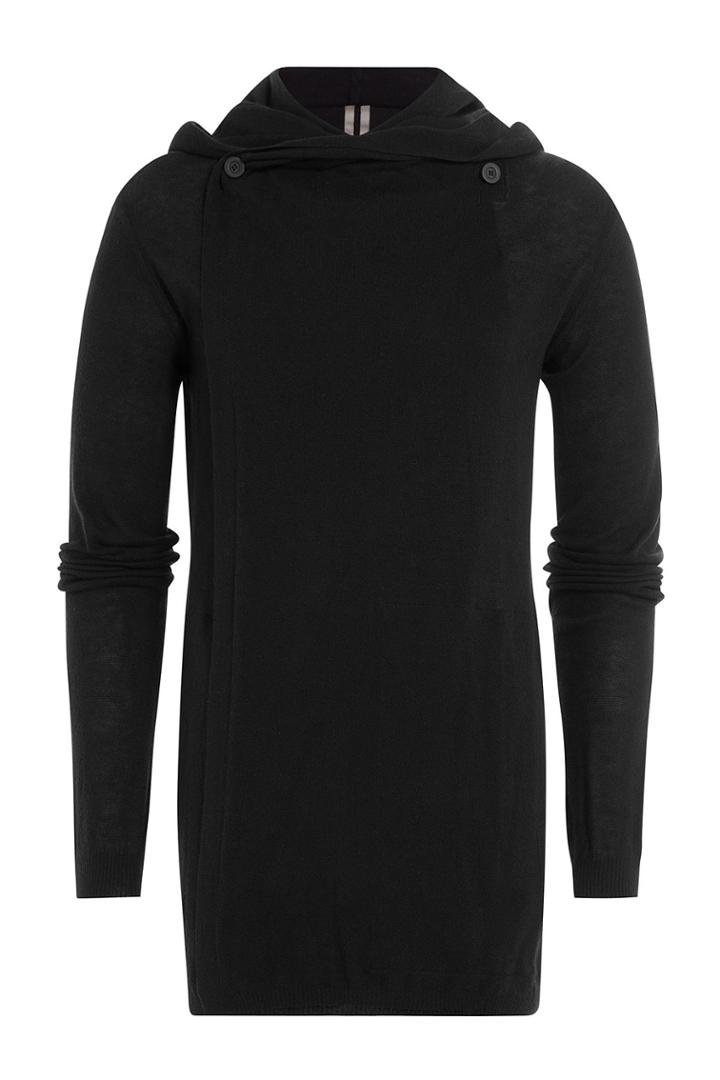 Rick Owens Men Rick Owens Men Cotton-cashmere Hooded Cardigan - Black