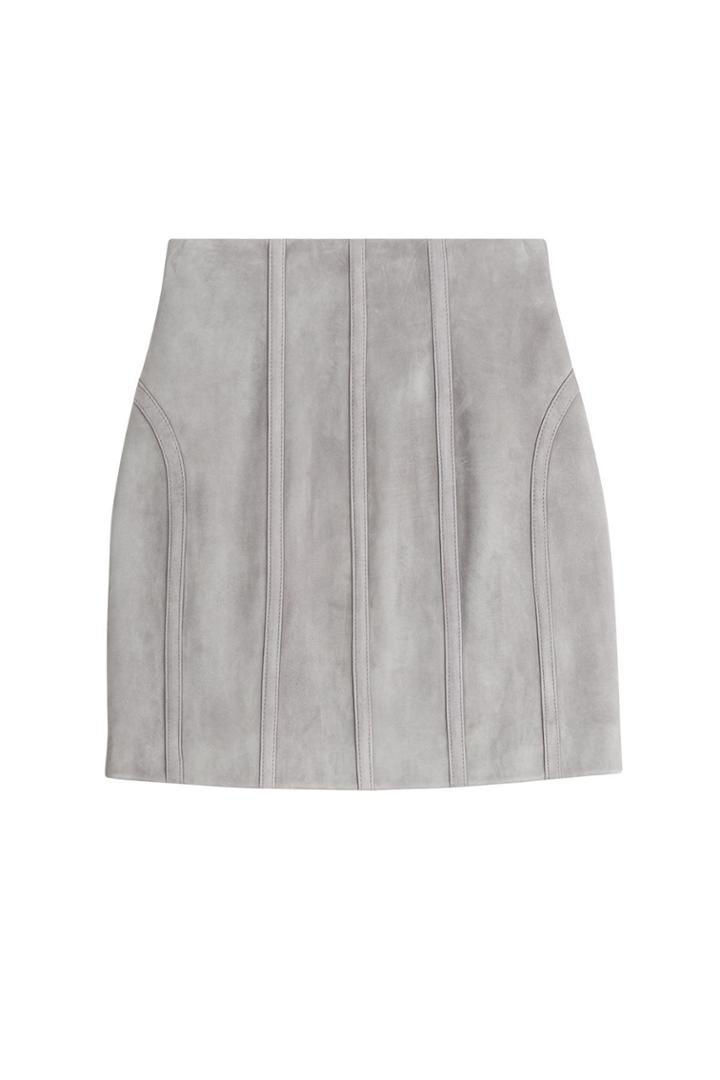 Balmain Balmain Suede Mini Skirt - Grey