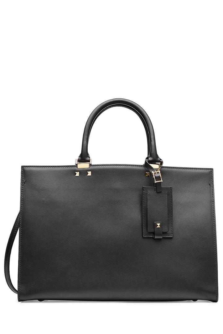 Valentino Valentino Leather Tote - Black