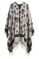 Alexander Mcqueen Alexander Mcqueen Skull Print Wool Cape