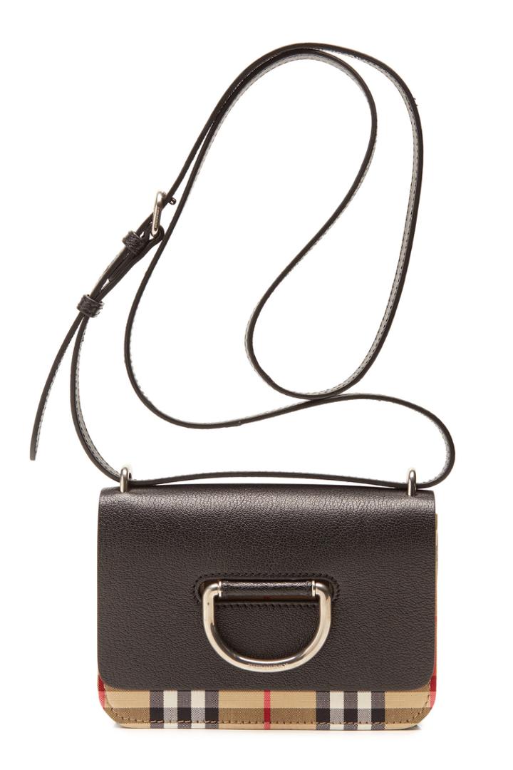 Burberry Burberry Checked Crossbody Bag With Leather