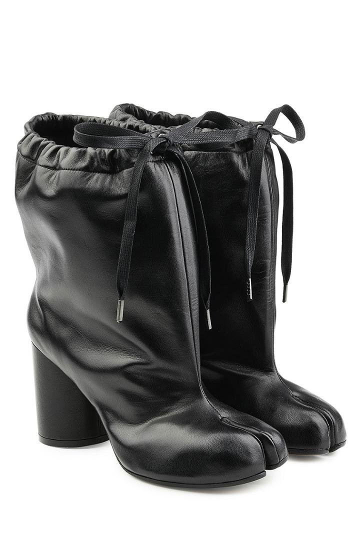 Maison Margiela Maison Margiela Drawstring Leather Ankle Boots