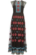 Red Valentino Red Valentino Embroidered Maxi Dress With Ruffles