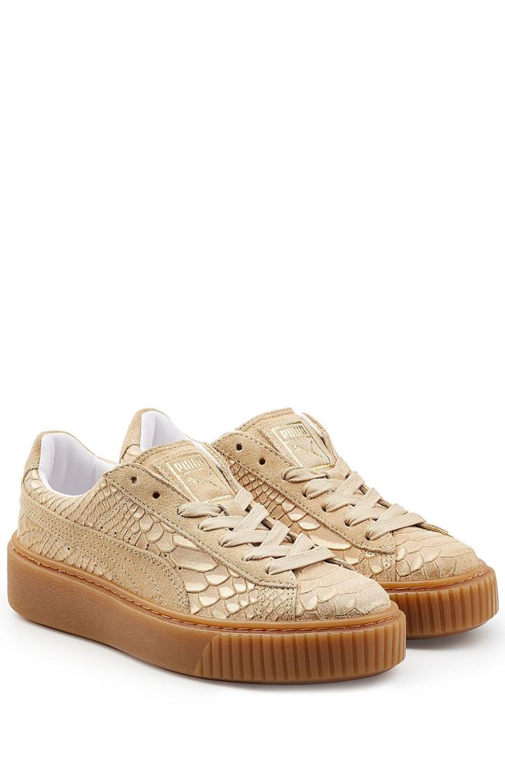 Puma Puma Textured Leather Creeper Sneakers
