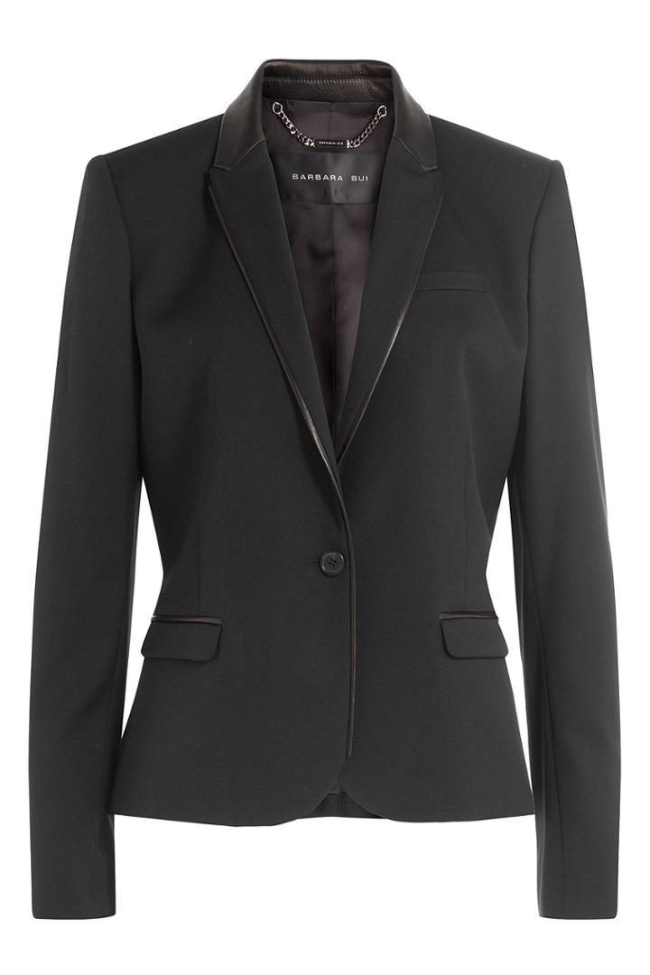 Barbara Bui Barbara Bui Wool Blazer With Leather - Black