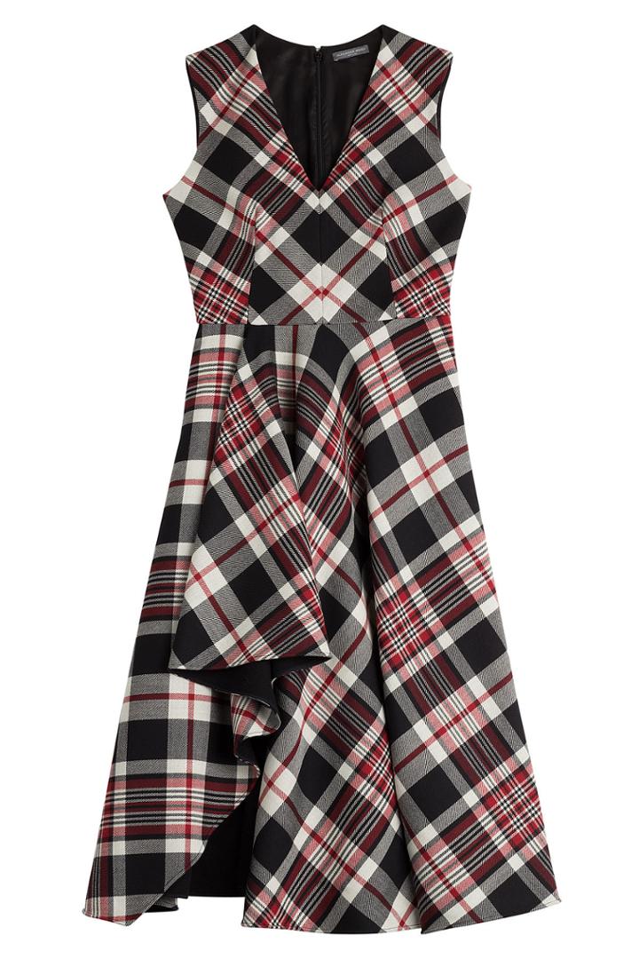 Alexander Mcqueen Alexander Mcqueen Virgin Wool Tartan Dress