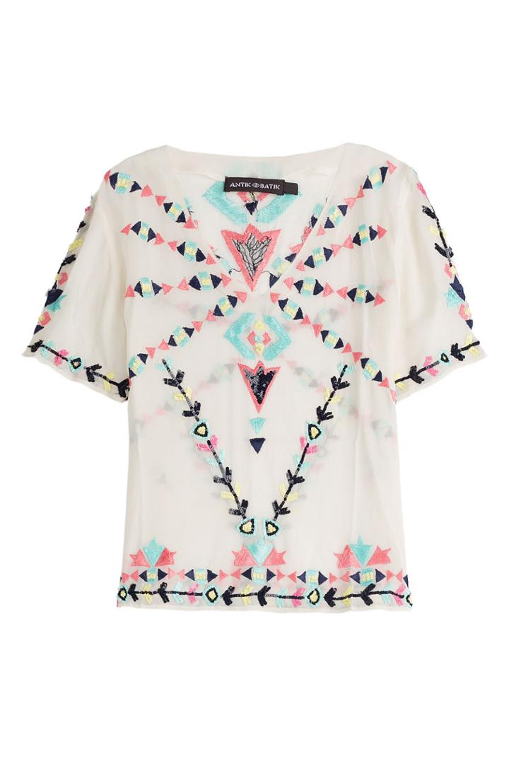 Antik Batik Antik Batik June Embroidered Top - Animal Print