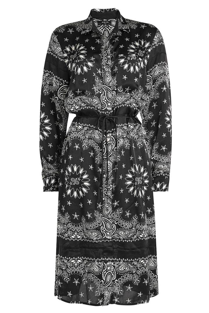 Amiri Amiri Bandana Print Silk Shirt Dress