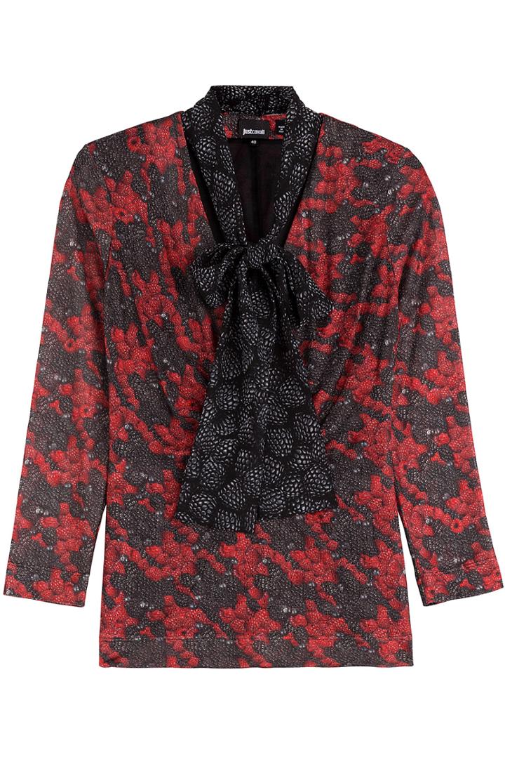 Just Cavalli Tie-front Printed Blouse