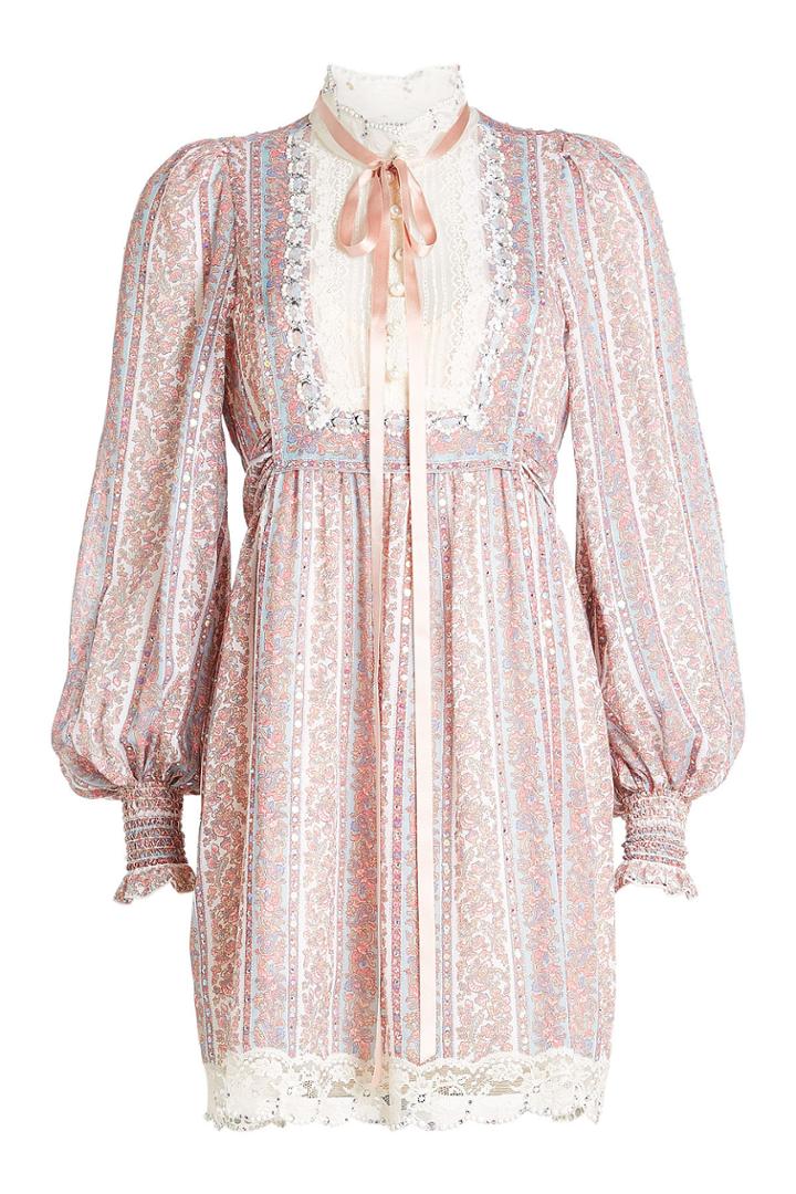 Marc Jacobs Marc Jacobs Embellished Print Dress With Lace