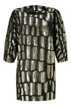Jay Ahr Jay Ahr Gold And Black Brocade Dress - None
