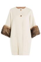 Agnona Agnona Reversible Wool Coat With Fur