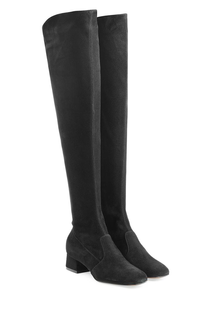 Lautre Chose Lautre Chose Over-the-knee Suede Boots - Black