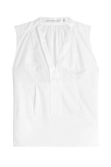 Victoria Beckham Denim Victoria Beckham Denim Sleeveless Cotton Shirt - White