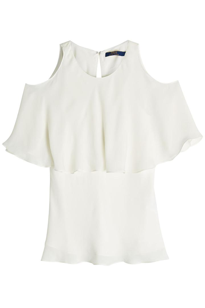 Ralph Lauren Polo Ralph Lauren Polo Silk Top With Cut-out Shoulders