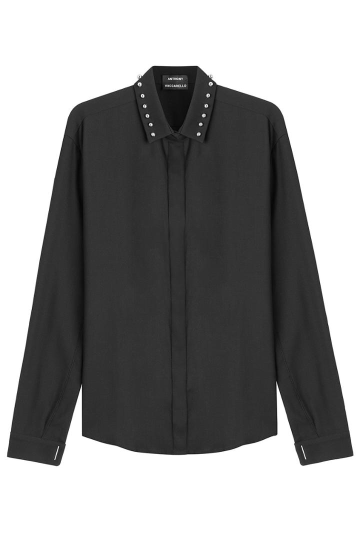 Anthony Vaccarello Anthony Vaccarello Wool Shirt With Studs