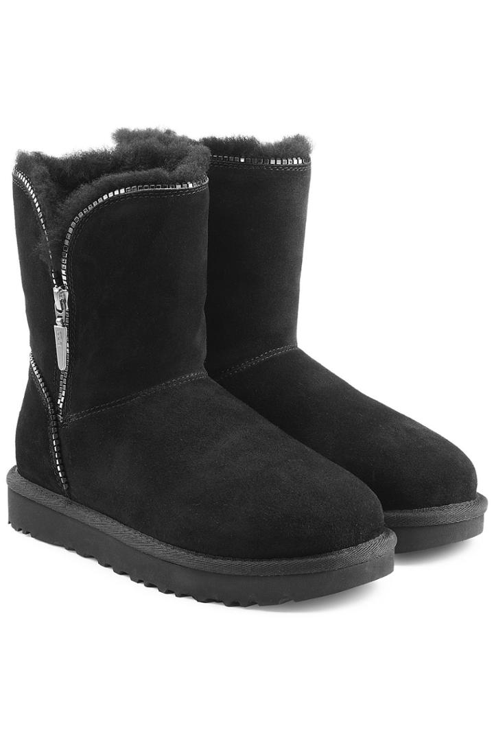 Ugg Ugg Classic Suede Mid Boots With Zip Trim