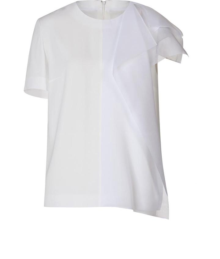 Fendi Crepe Top With Sheer Side Panel
