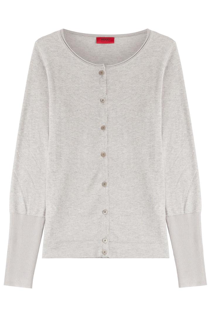 Hugo Hugo Silk-cotton Cardigan - Grey