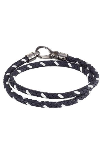Tods Tods Braided Leather Wrap Bracelet - Blue