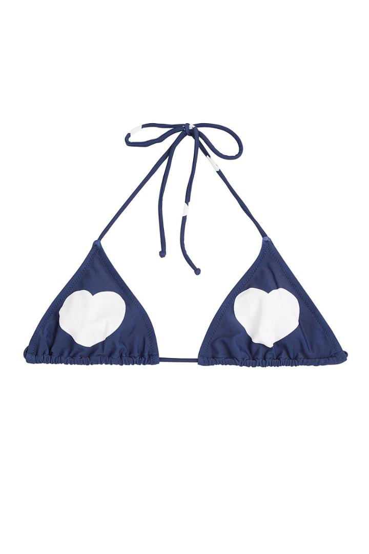 Zoe Karssen Zoe Karssen Printed Triangle Bikini Top - Blue