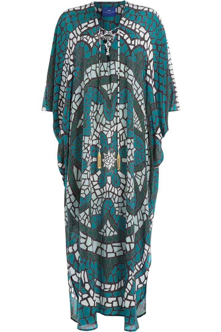 Elena Makri Elena Makri Printed Silk Maxi-length Tunic - Green