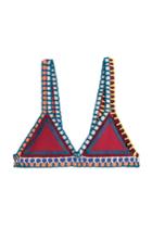 Kiini Kiini Bikini Top With Hand Crocheted Trim - Multicolor