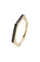 Ileana Makri 18kt Yellow Gold Ring With Black Diamonds