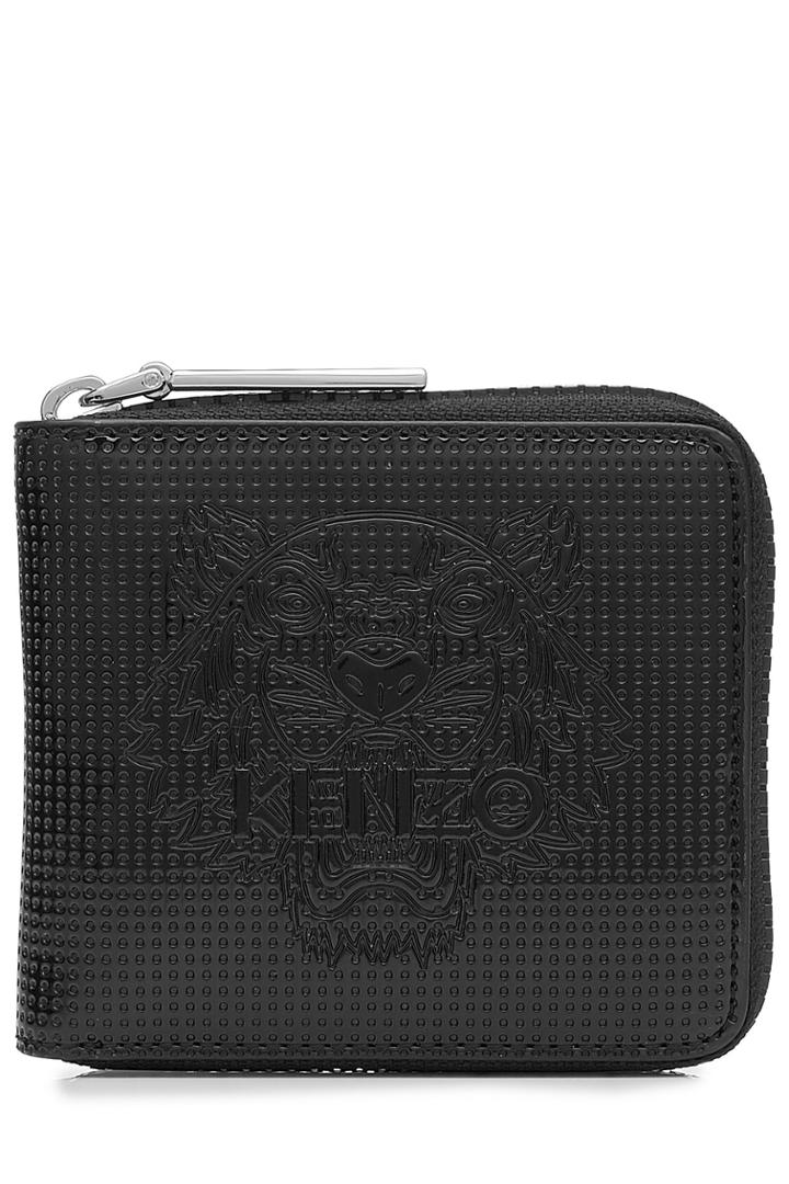 Kenzo Kenzo Leather Tiger Square Wallet - Black