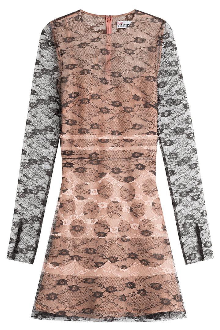 R.e.d. Valentino R.e.d. Valentino Dress With Lace Overlay - Beige