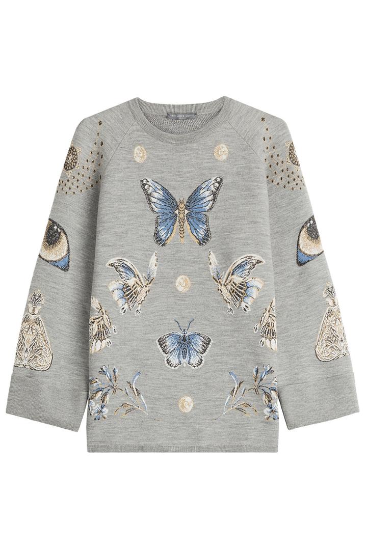 Alexander Mcqueen Alexander Mcqueen Printed Sweatshirt With Wool And Silk