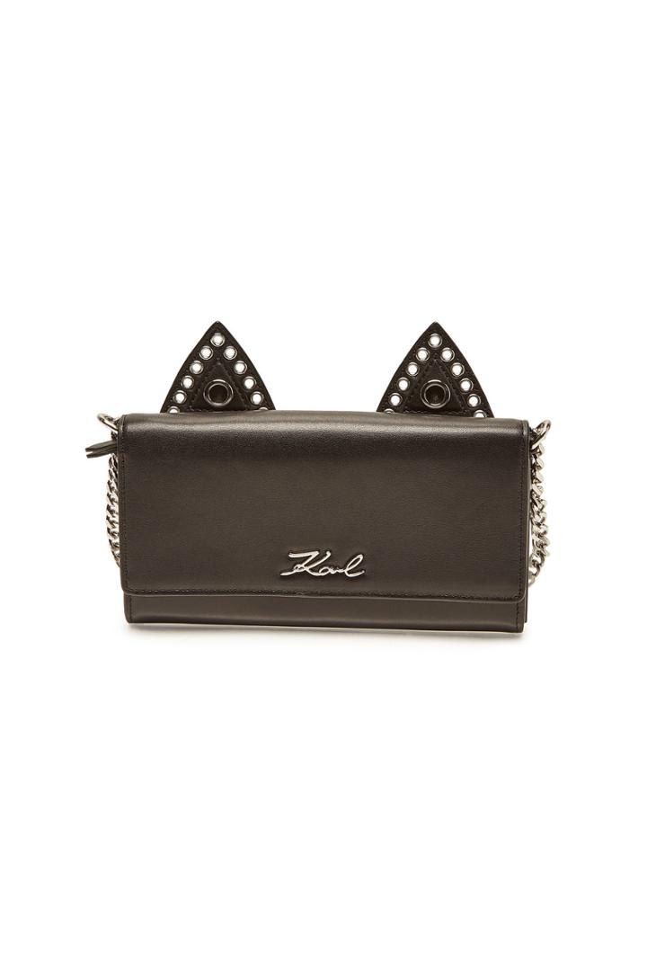 Karl Lagerfeld Karl Lagerfeld K/rocky Choupette Leather Wallet On Chain