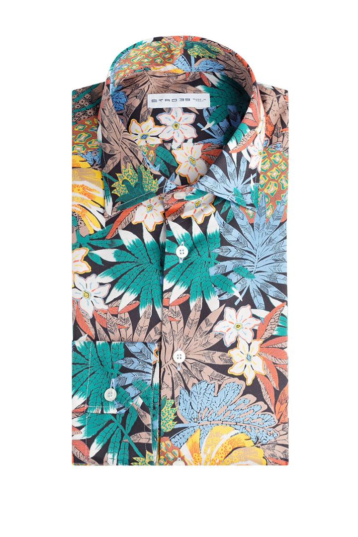 Etro Etro Palm Print Cotton Button Down - None