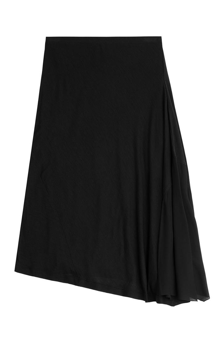 Donna Karan New York Flared Wool Midi-skirt