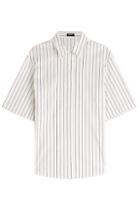 Jil Sander Navy Striped Cotton Blouse