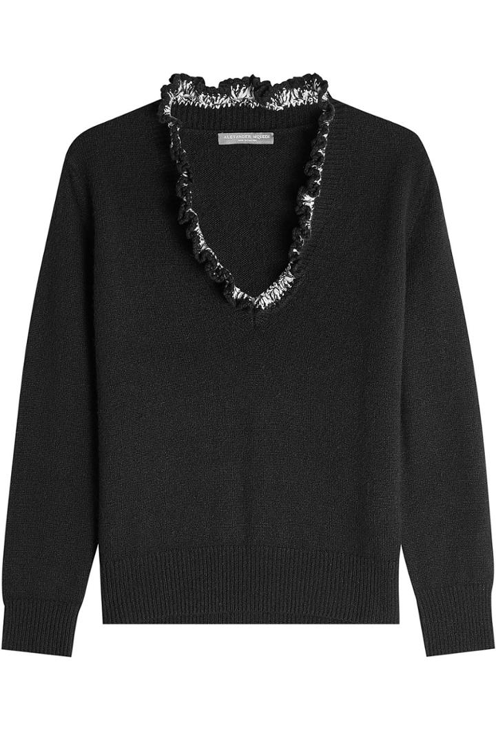 Alexander Mcqueen Alexander Mcqueen Cashmere Pullover With Ruffle