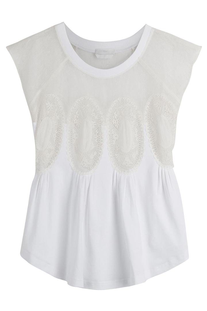 Chloé Chloé Cotton Top With Lace