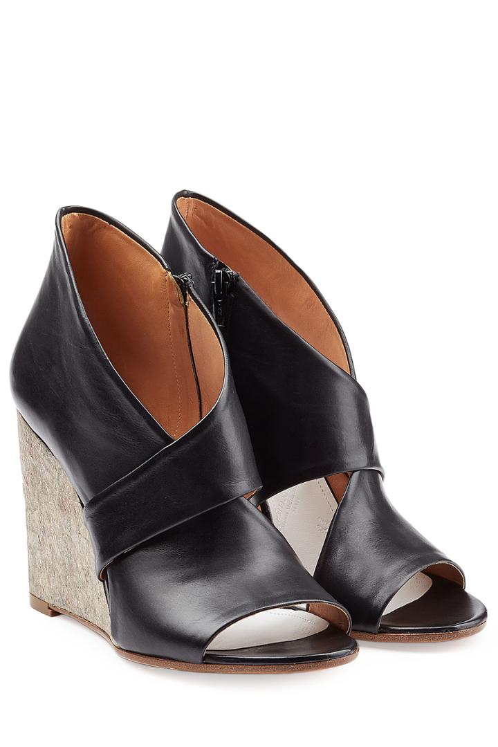 Maison Margiela Maison Margiela Leather Wedges - Black