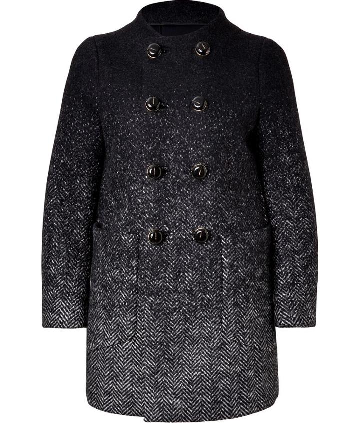 Dsquared2 Wool Herringbone Color Fade Coat